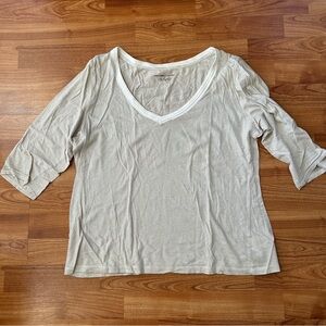 Free item: New York & Co. striped cream V-Neck Top size XL